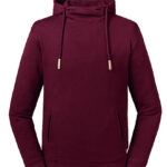 Pure Organic High Collar Hooded Sweat Burgundy